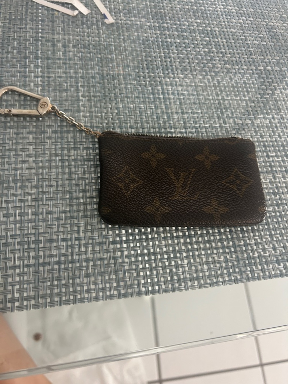 Louis Vuitton Monogram Key Pouch in Brown/Gold Hardware